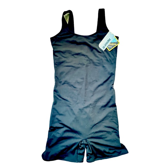 Sporti Lia Chlorine Resistant Black Tank One Piece Leotard Swimsuit Woman’s 8 - Picture 2 of 5